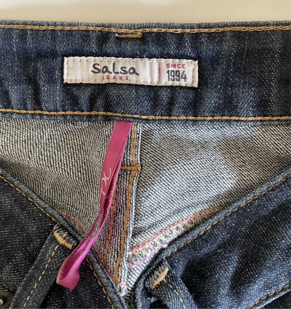 Calça de ganga azul salsa