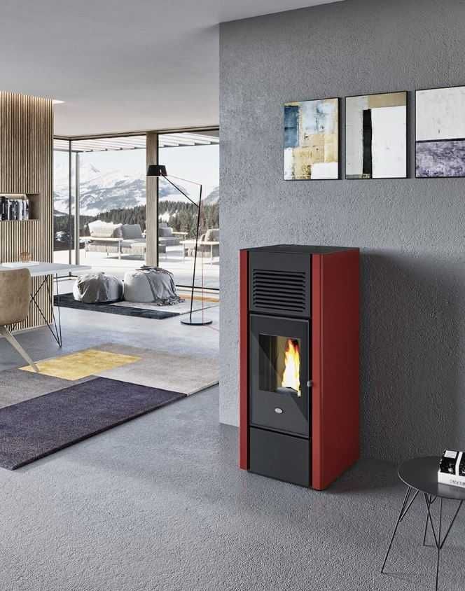 Piecyk na pellet Eva Calor Giusy 15 kW z DGP do trzech pomieszczeń