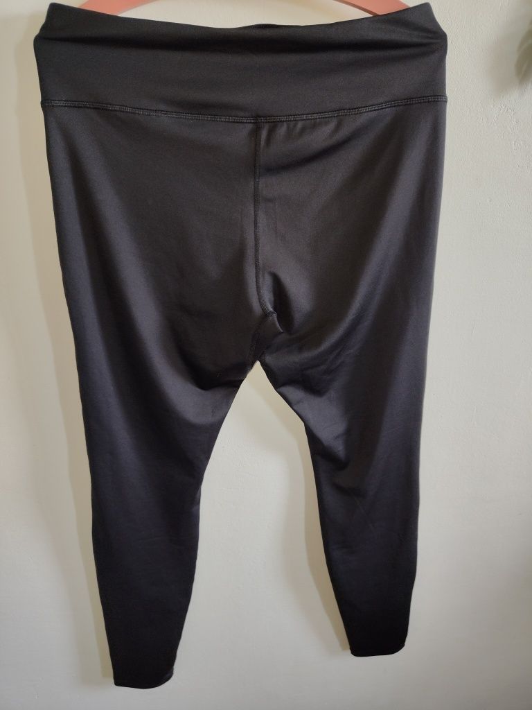 Markowe czarne getry legginsy Asics r XL plus size spodnie sportowe da