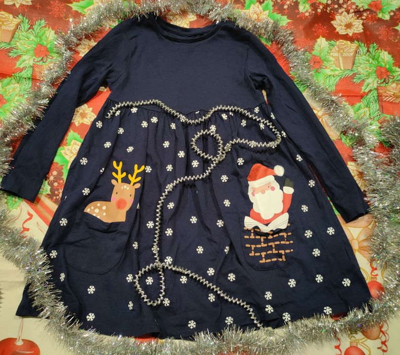 Платье новое новогоднее праздничное 5-6 лет, 116 см ШриЛанка