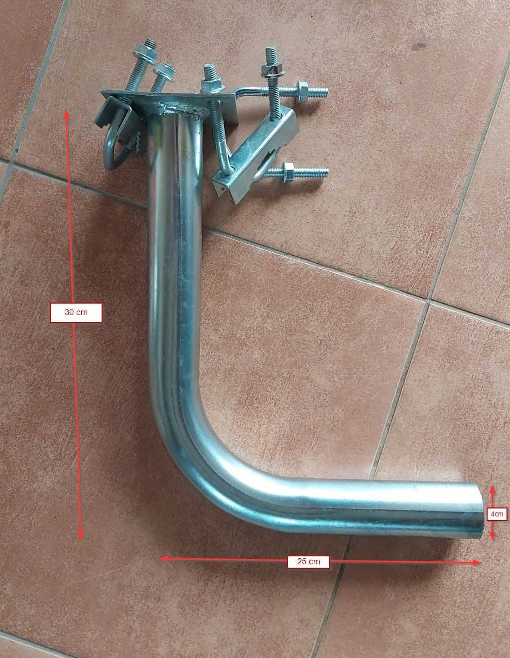 Uchwyt antenowy, stal nierdzewna, śr. 40mm, długość 300 mm, wys. 250mm