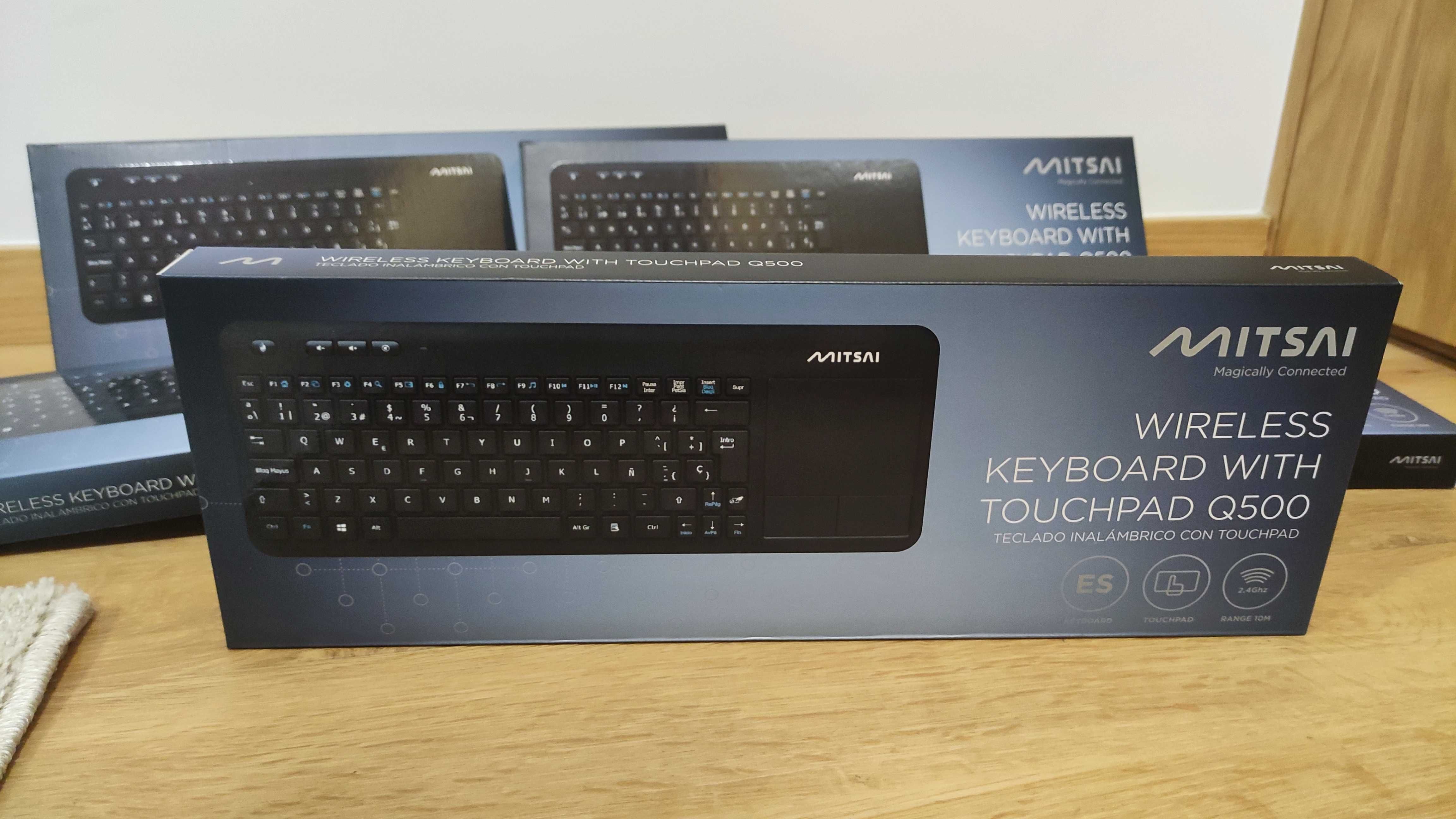 Teclado com rato integrado, wireless, NOVO, Mitsai Q500