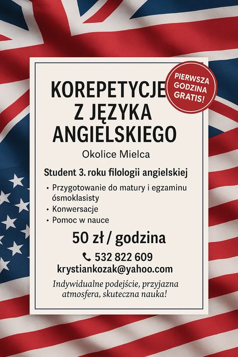 Korepetycje z języka angielskiego