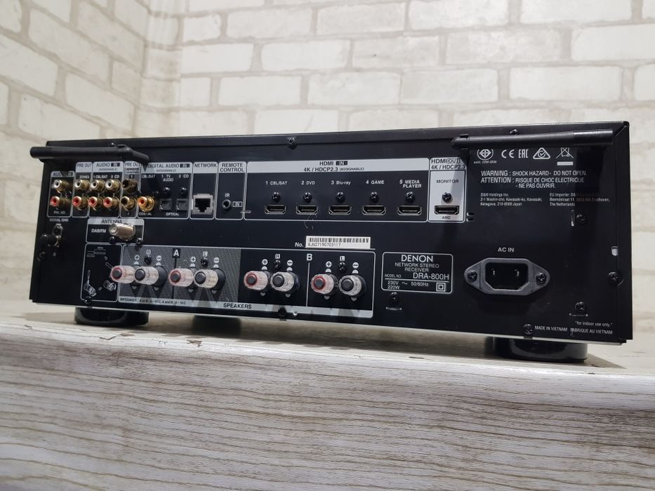 Стерео AV ресивер DENON DRA-800H,*2x80 Вт, HDMI, Wi-Fi, HEOS, Spotify.