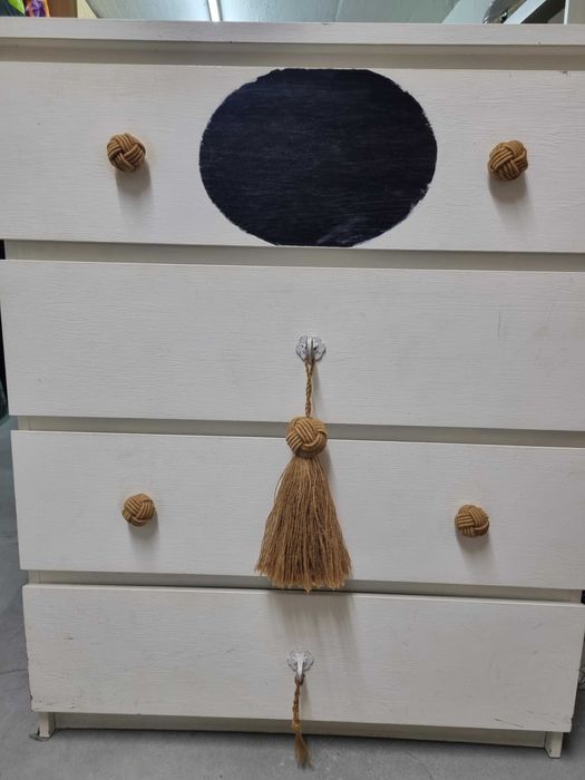 Cómoda Ikea 4 GAVETAS 74X70X45CM branco com puxadores personalizados