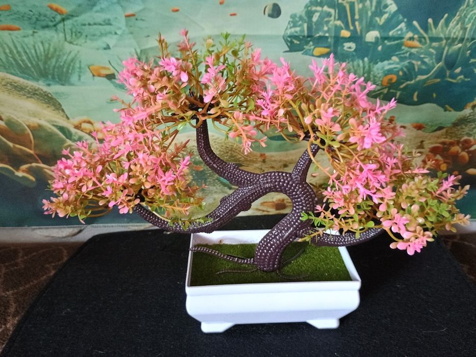 Tylko 17 zł Wyjątkowe Sztuczne drzewko bonsai z doniczką i podłoże z m