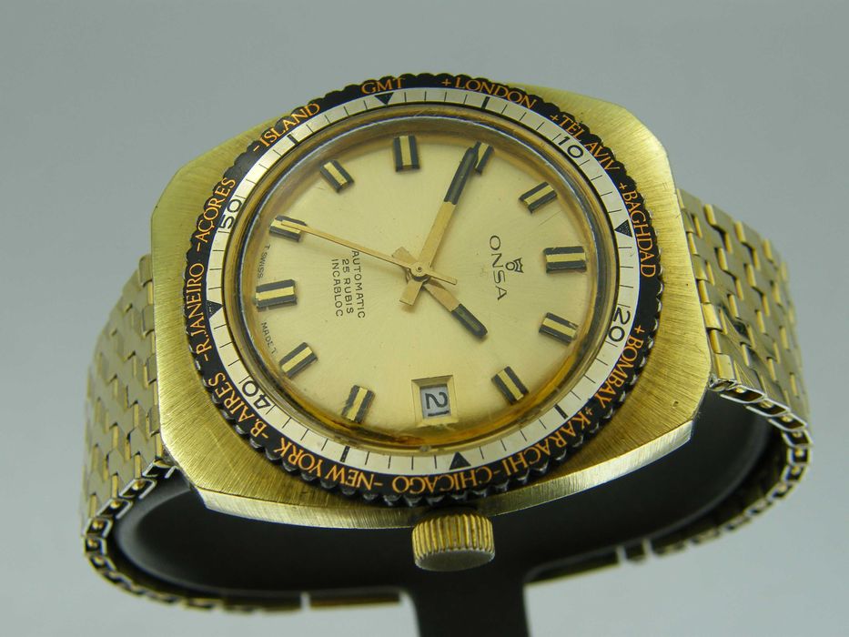 Onsa GMT Automatic w Złoconej Kopercie