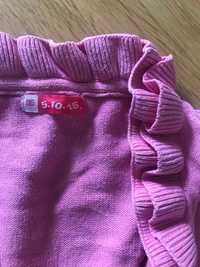 Bolerko różowe, sweterek rozpinany 116