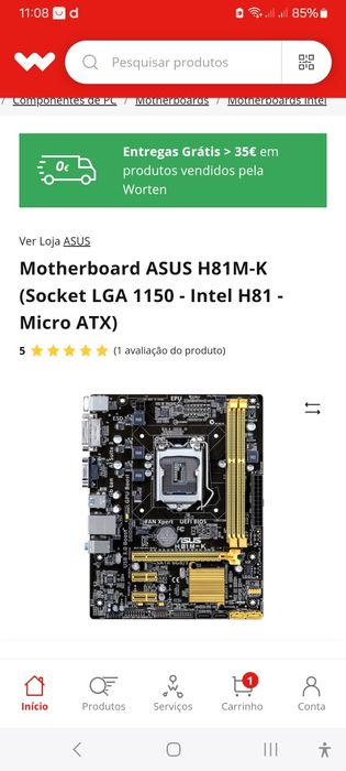 Motherboard ASUS H81M-K + Intel I3 4350 3.6 Ghz