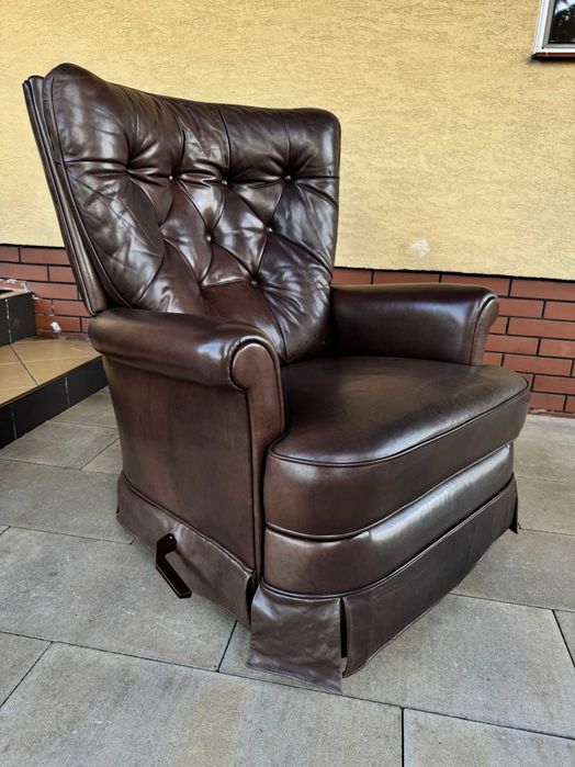 fotel bujany stylowy fotelik okrągły kręcony