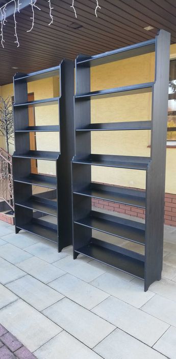 Regał Ikea półki witryna drewniana biblioteczka kredens szafa leksvik