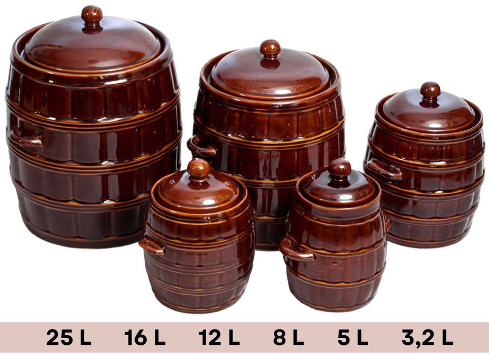 Beczka hermetyczna do kiszenia ogórków kapusty warzyw kamionka 3,2l