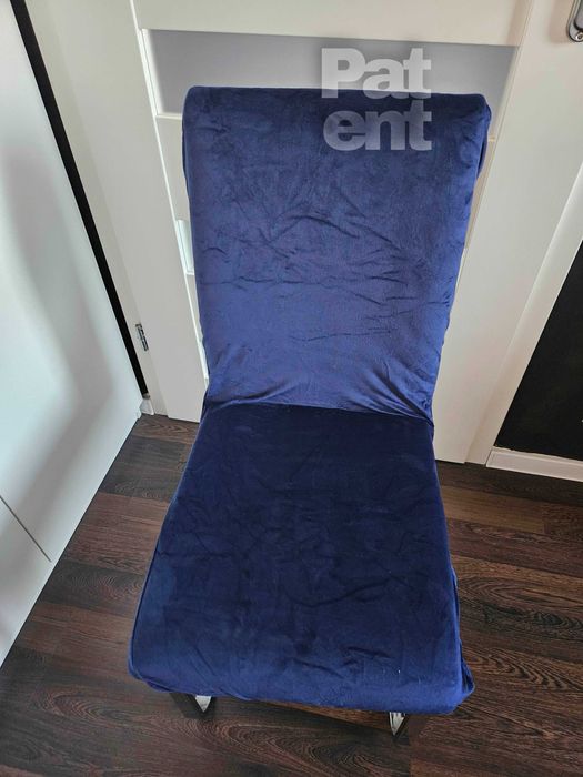 Welurowe pokrowce na krzesła 4 sztuki miękkie granatowe