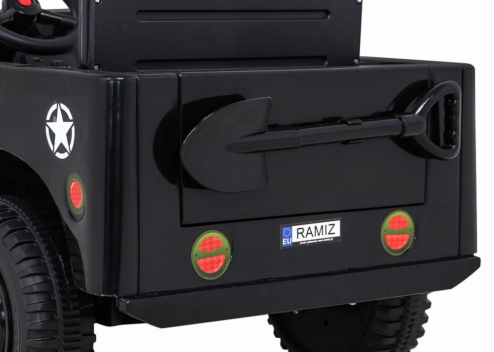 Wojskowe auto na akumulator JH103 Willys 4x4 Czarny