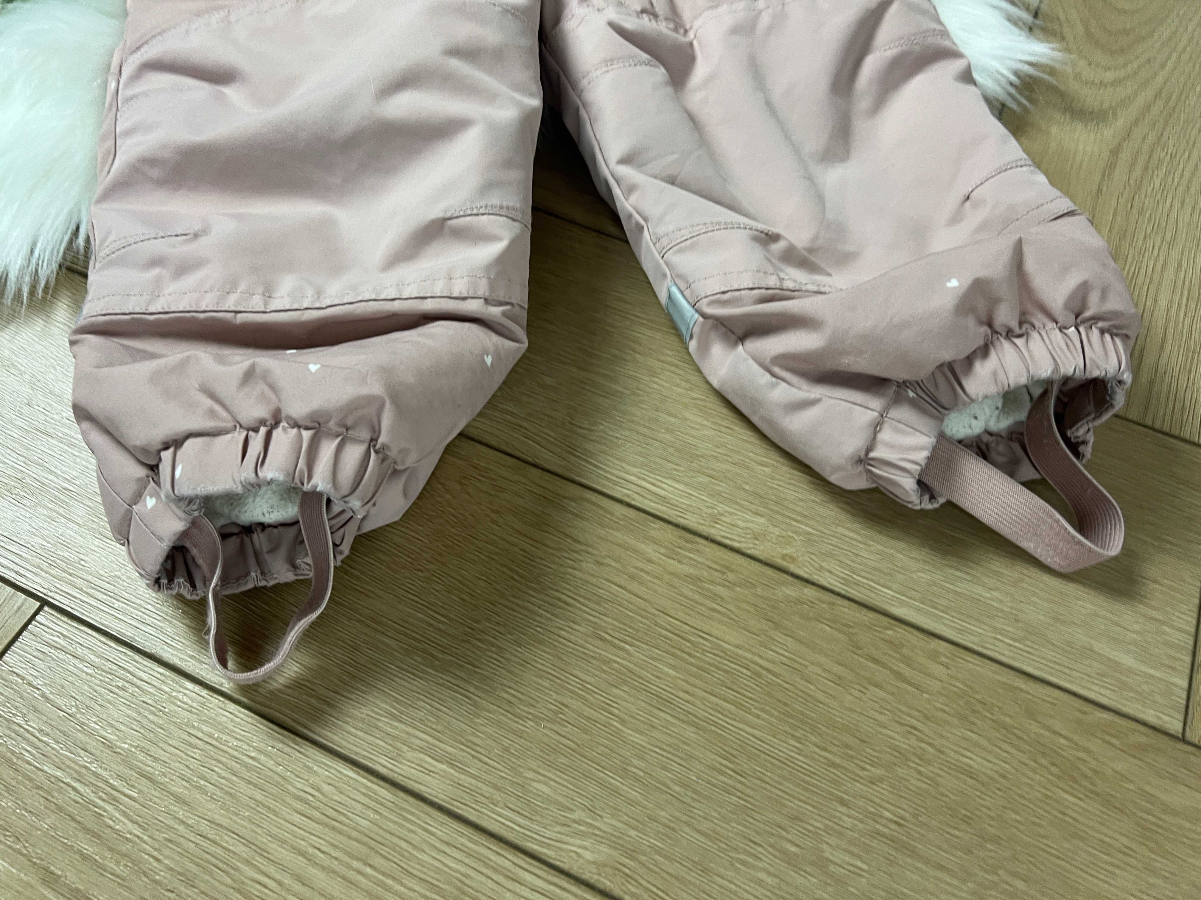 Kombinezon zimowy H&M pudrowy róż rozmiar 92/98 odpinany kaptur