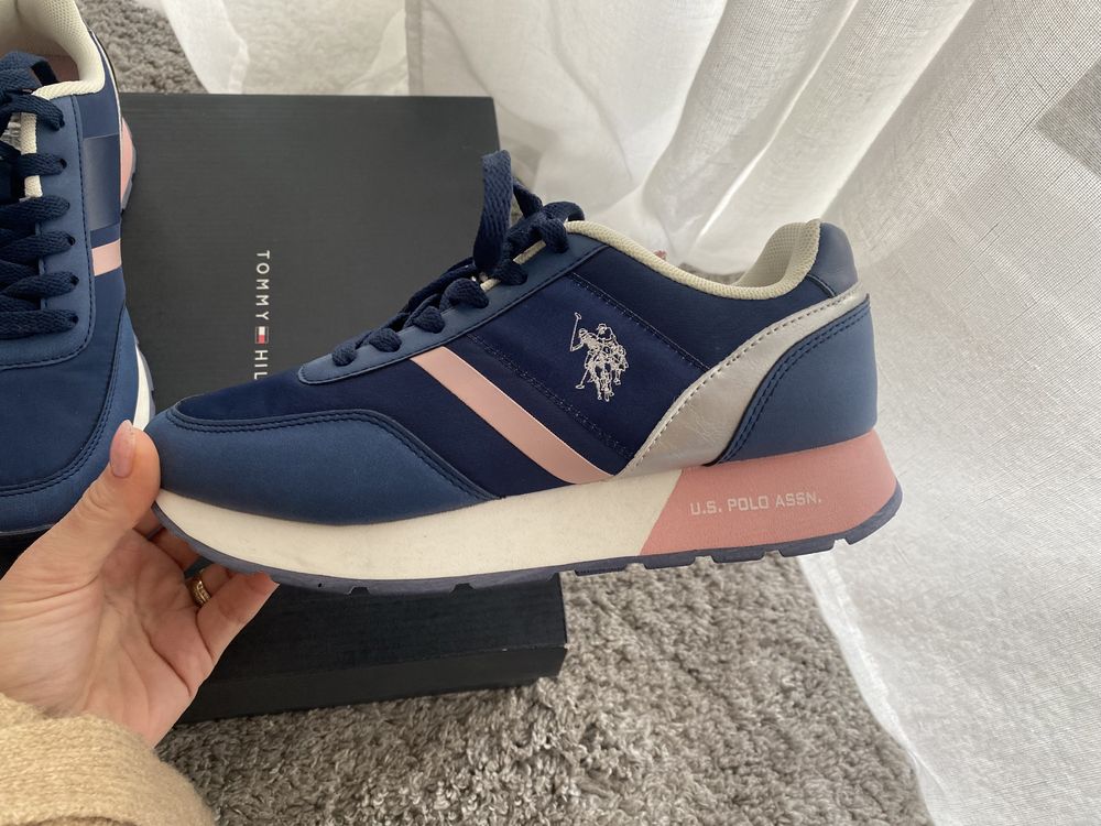 Sneakersy buty Ralph Lauren Polo Nylon eco 37 granatowe nowe z metkami