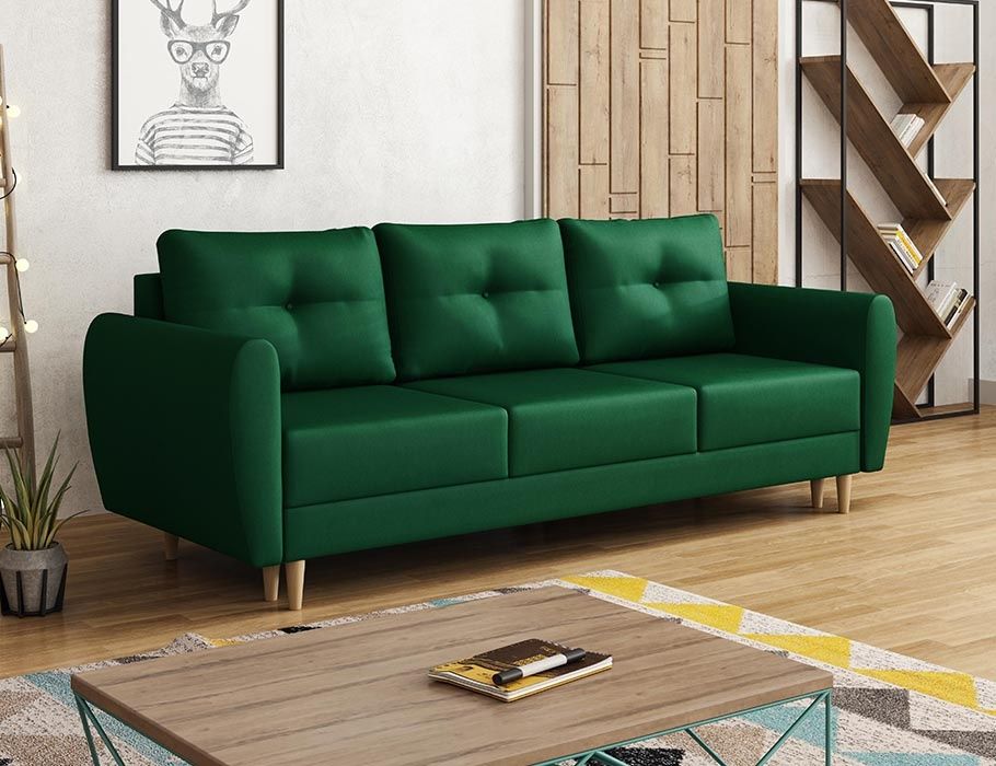 DARMOWA DOSTAWA skandynawska sofa Manstad z funkcją spania welur