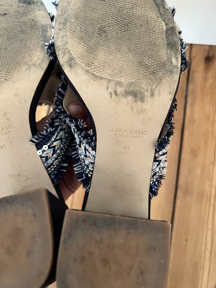 Piękne sandałki na obcasie firmy Zara rozmiar 41