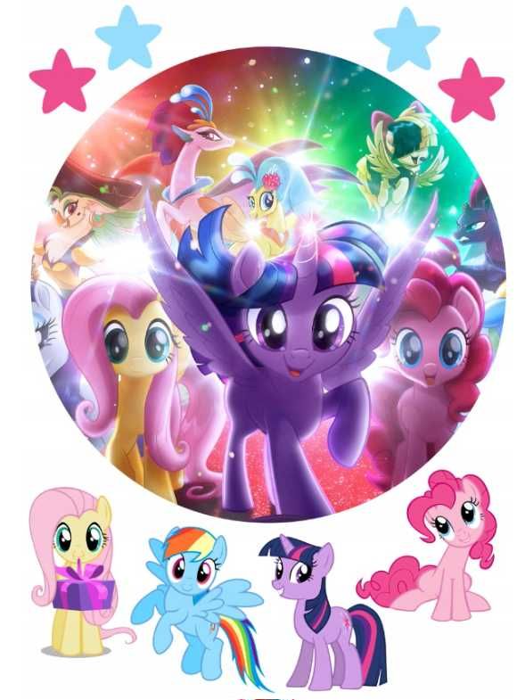 opłatek na tort my little pony zestaw