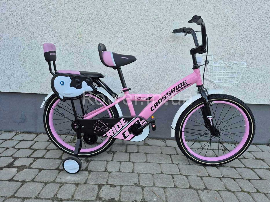 Велосипед дитячий для дівчаток 4-6 років Crossride Dolphin ST 18 Pink