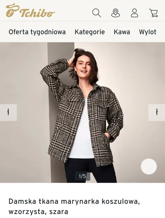 Kurtka koszulowa Damska tkana marynarka koszulowa Tchibo, wzorzysta, s