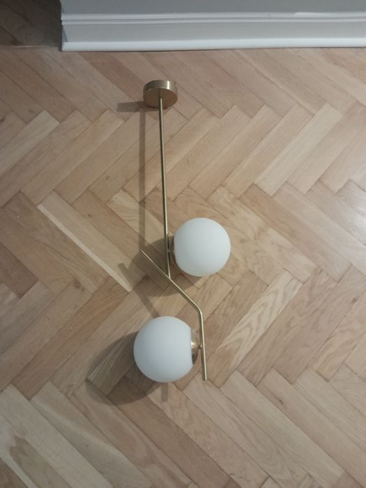 Lampa wisząca, 2 szklane kule