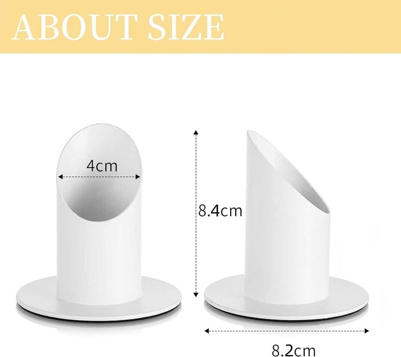 ŚWIECZNIK metalowy na świecę 4cm stożkową komunijną chrzest biały s529