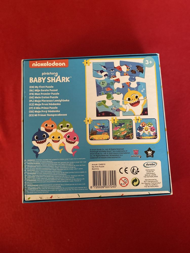 Puzzle 3+ Baby shark 4w1