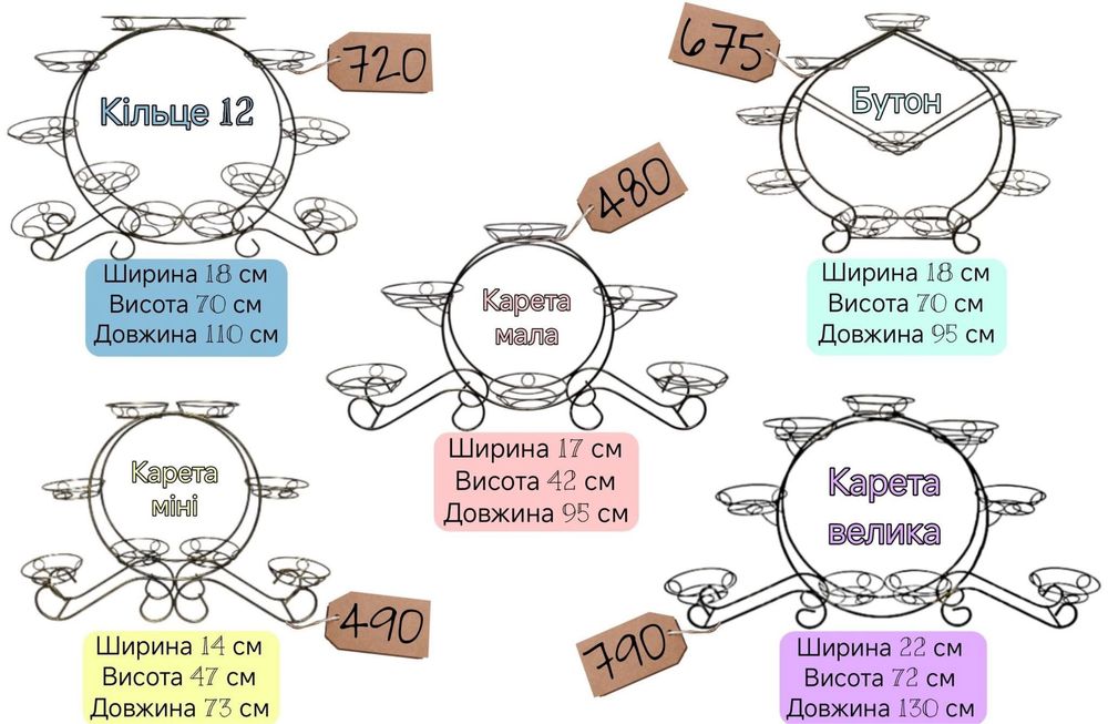 Ковані підставки для квітів , металеві