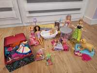 Wielki zestaw Barbie: lalki, pieski, meble, ubranka