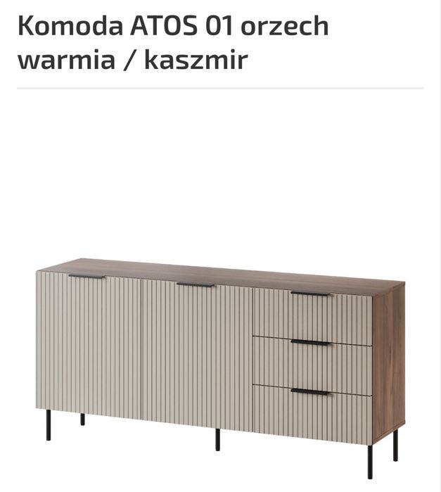 Komoda orzech warmia/ kaszmir 156 cm