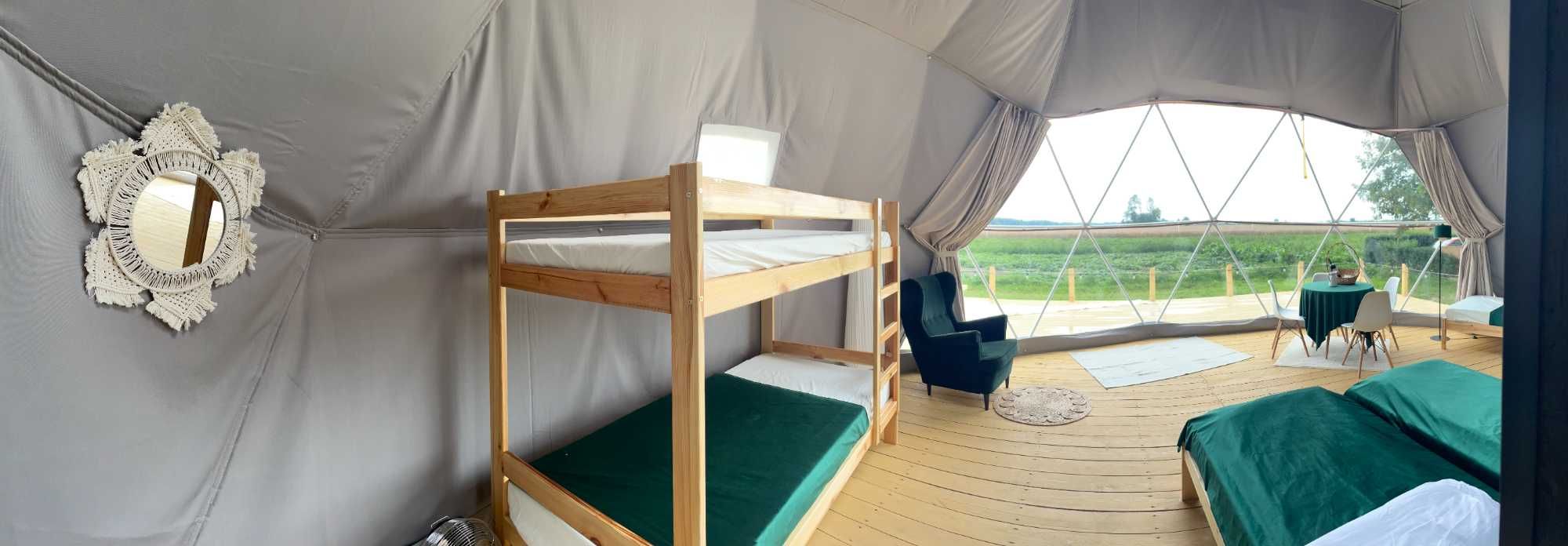 Gwiezdna Osada glamping z widokiem na zachód słońca, 1,5 h od Warszawy