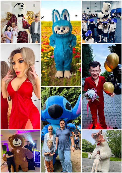 Żywe Maskotki : Zenek Martyniuk , Biały Miś , Stitch , Labubu