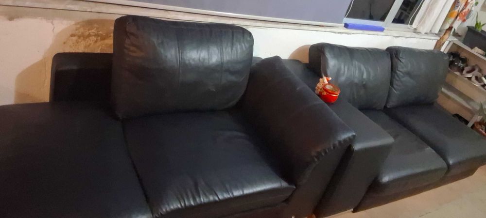 Sofa chaise long preto