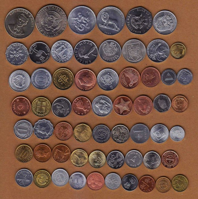 Coleção 60 moedas de 60 países diferentes,  todas SOBERBAS