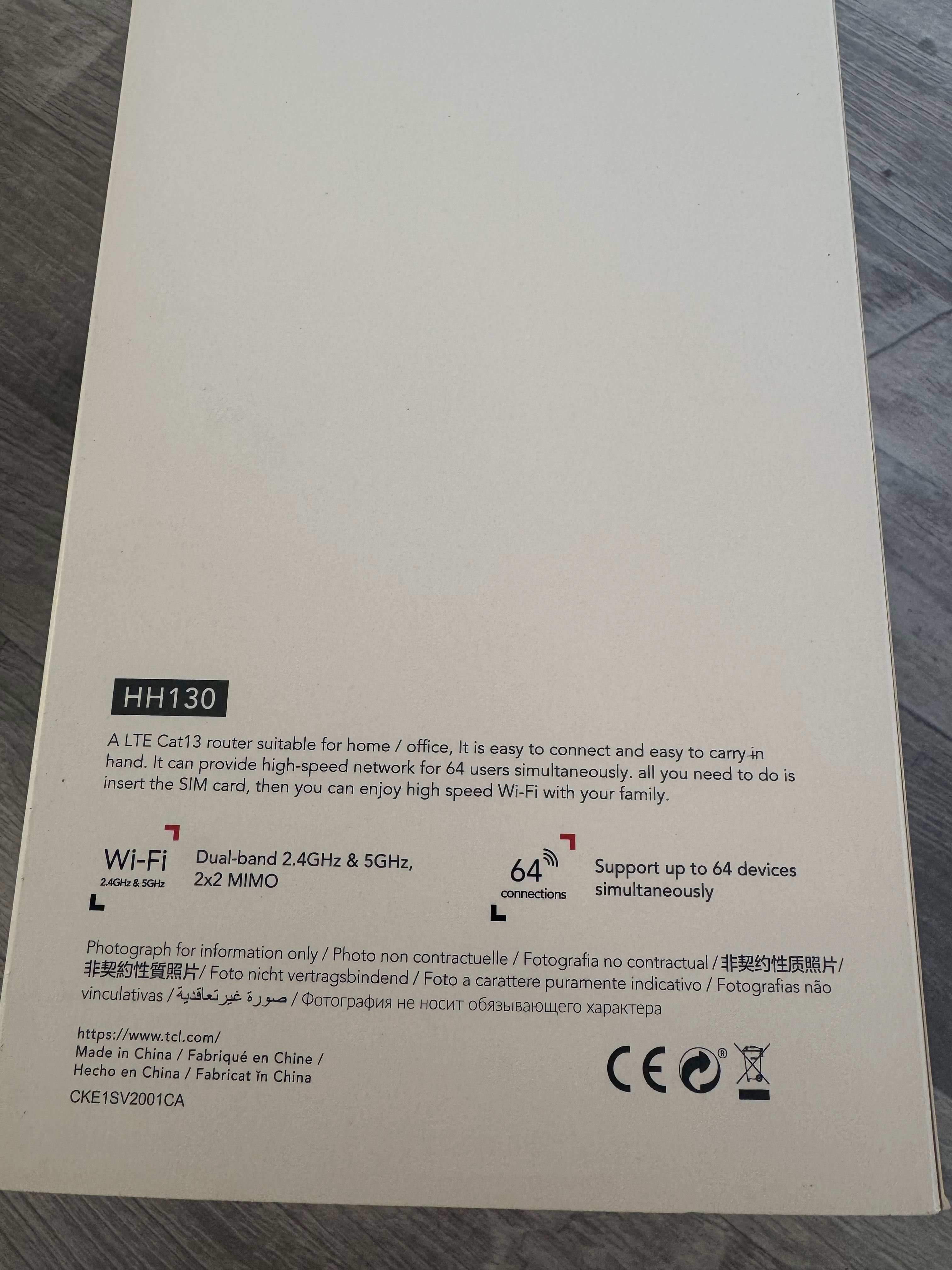 Router TCL LINKHUB LTE CAT13 HH130VM 4g kartę SIM - powystawowy