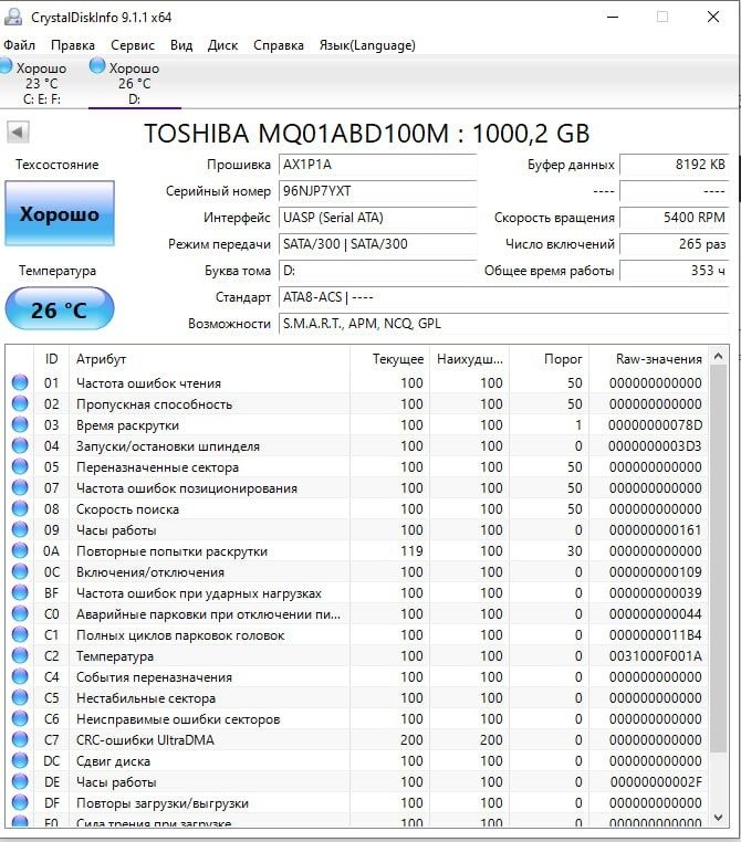Продам жёсткий диск Toshiba