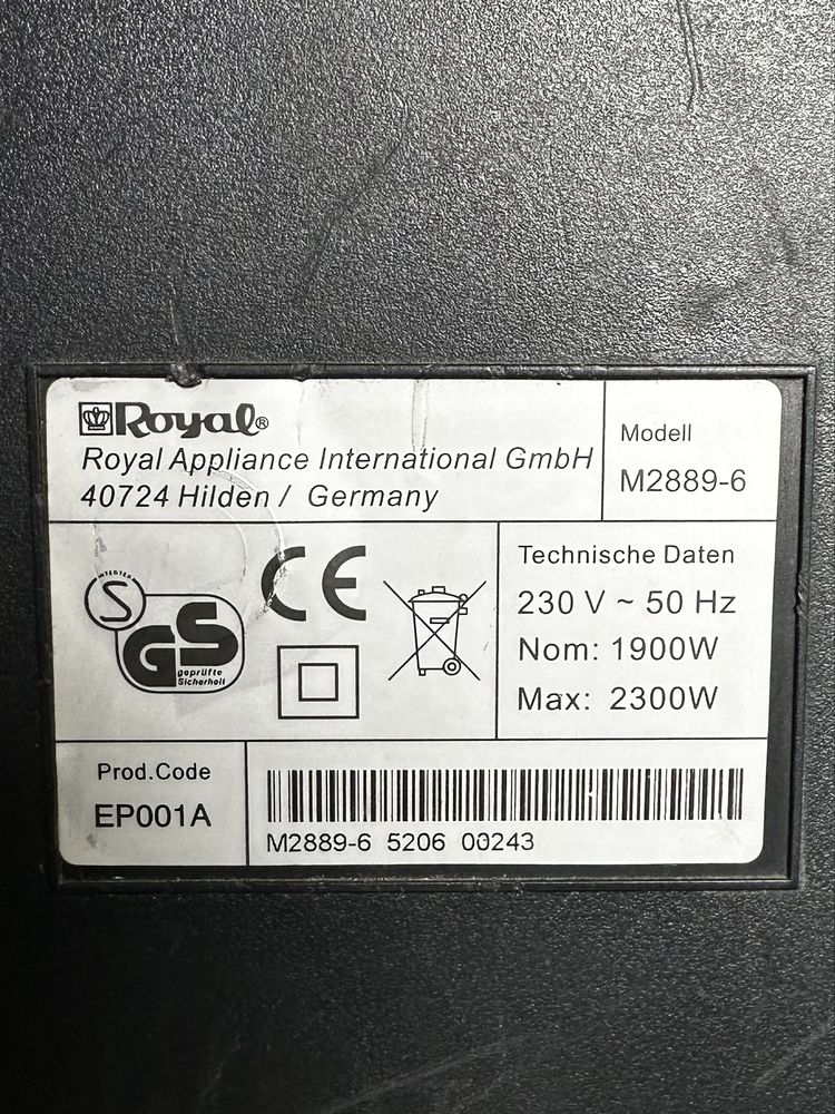 Dirt Devil odkurzacz bezworkowy 2300W Royal model M2889-6 Germany