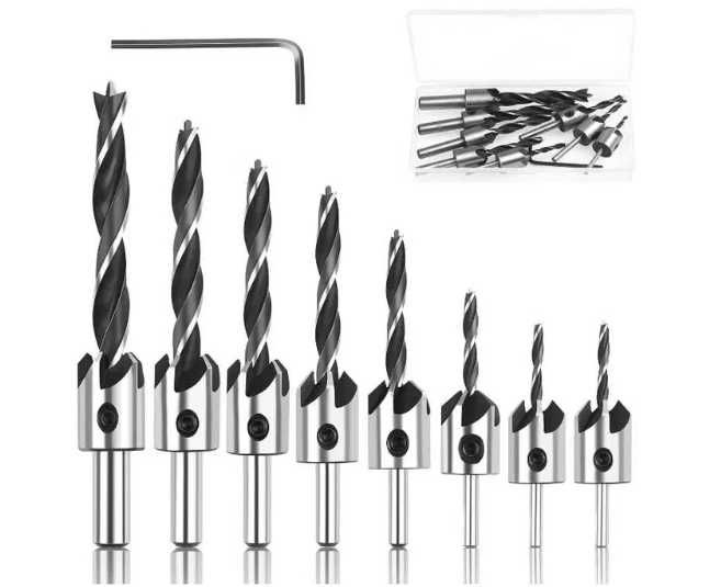 Wiertło do drewna z frezem 8 szt.