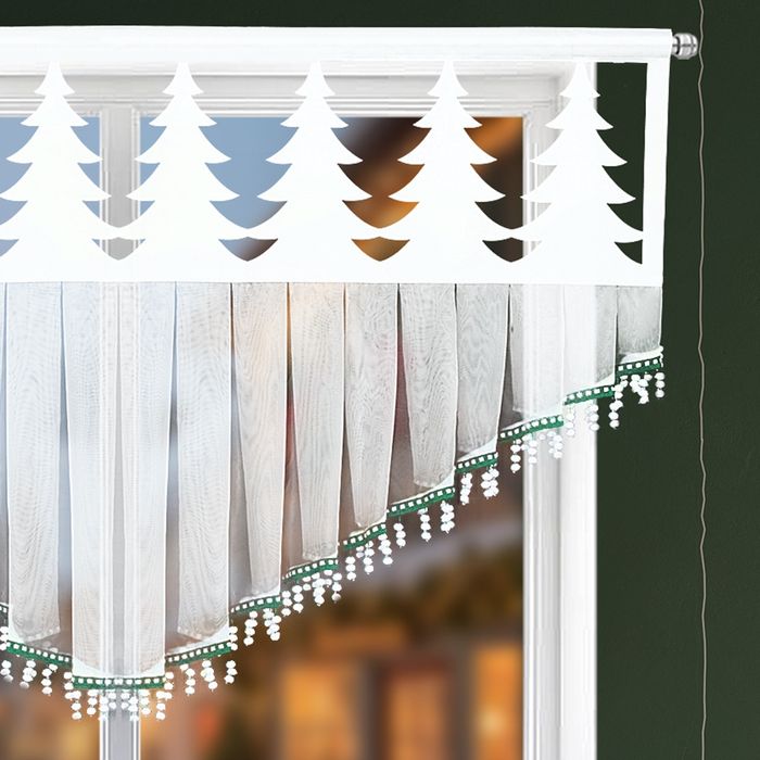 Panel świąteczny z choinkami i pomponikami