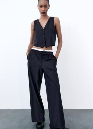 Брюки zara з подвійним поясом