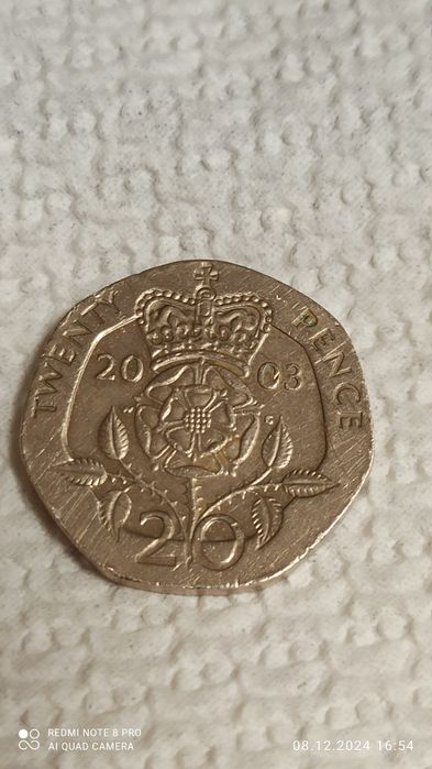 Монета 20 пенсів 2003 р.