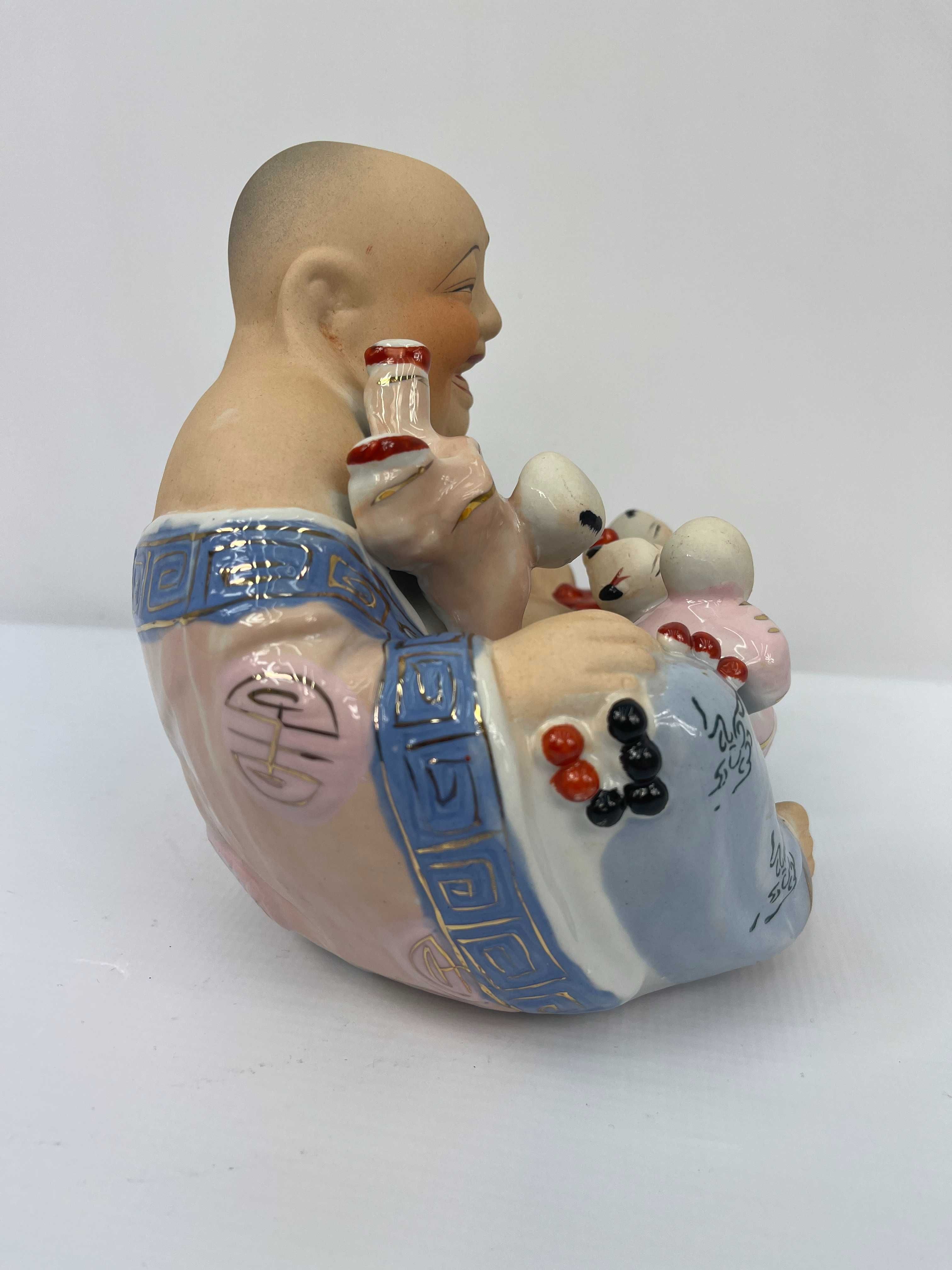 Figurka porcelana Chińska Budda z dziećmi lata 70-te