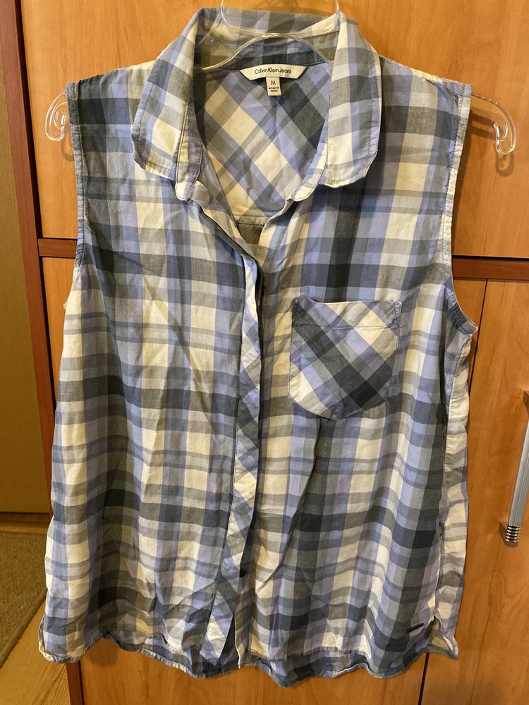 Bluzka bezrękawnik kratka calvin klein M