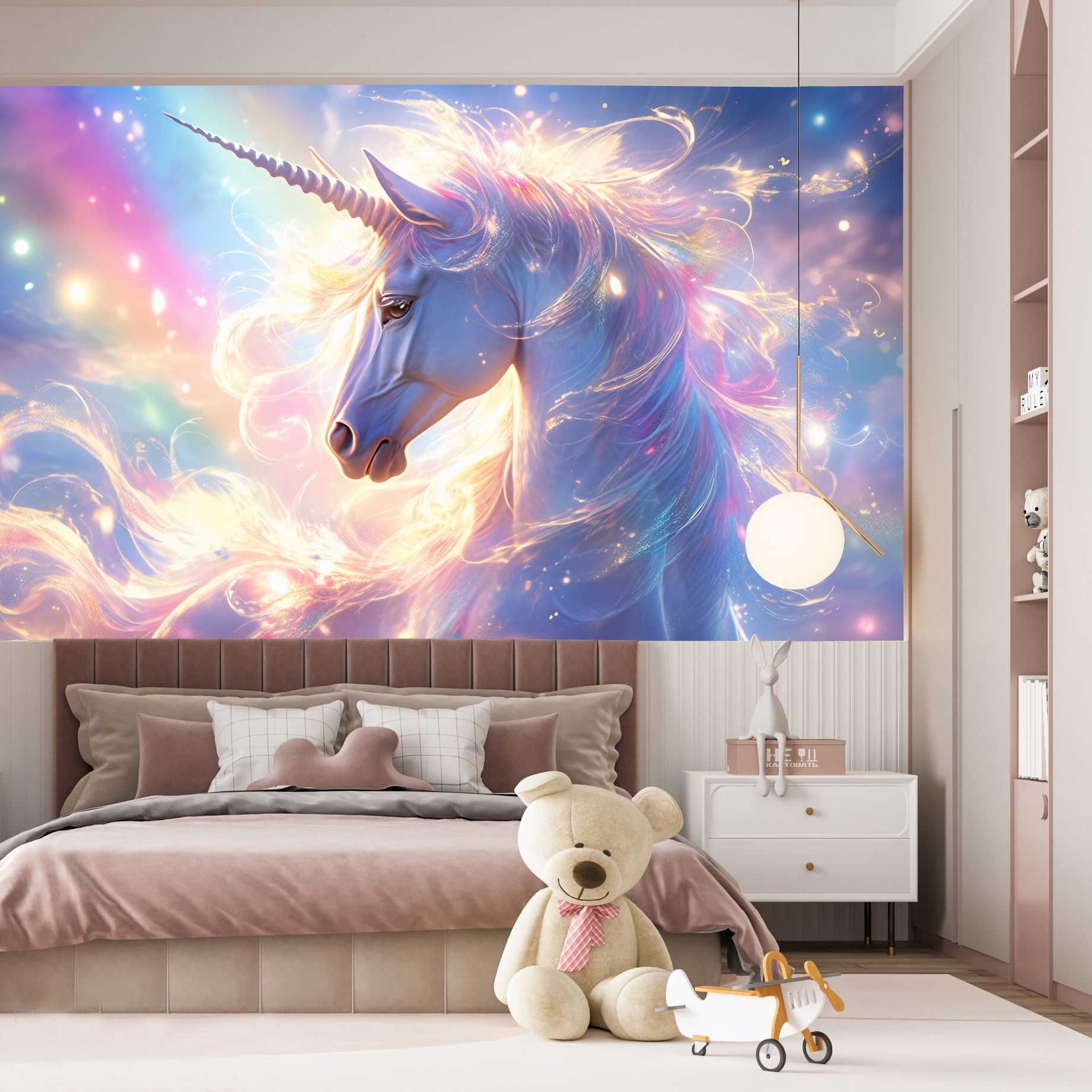Fototapeta 3d dla Dzieci JEDNOROŻEC KOŃ Winylowa Laminowana 400x280 cm