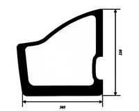 Szyba drzwi dolna sitodruk JCB 8014, 8014CTS, 8016, 8016CTS .. ACX913