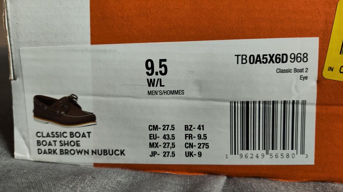Timberland brązowe mokasyny żeglarskie rozm 43,5