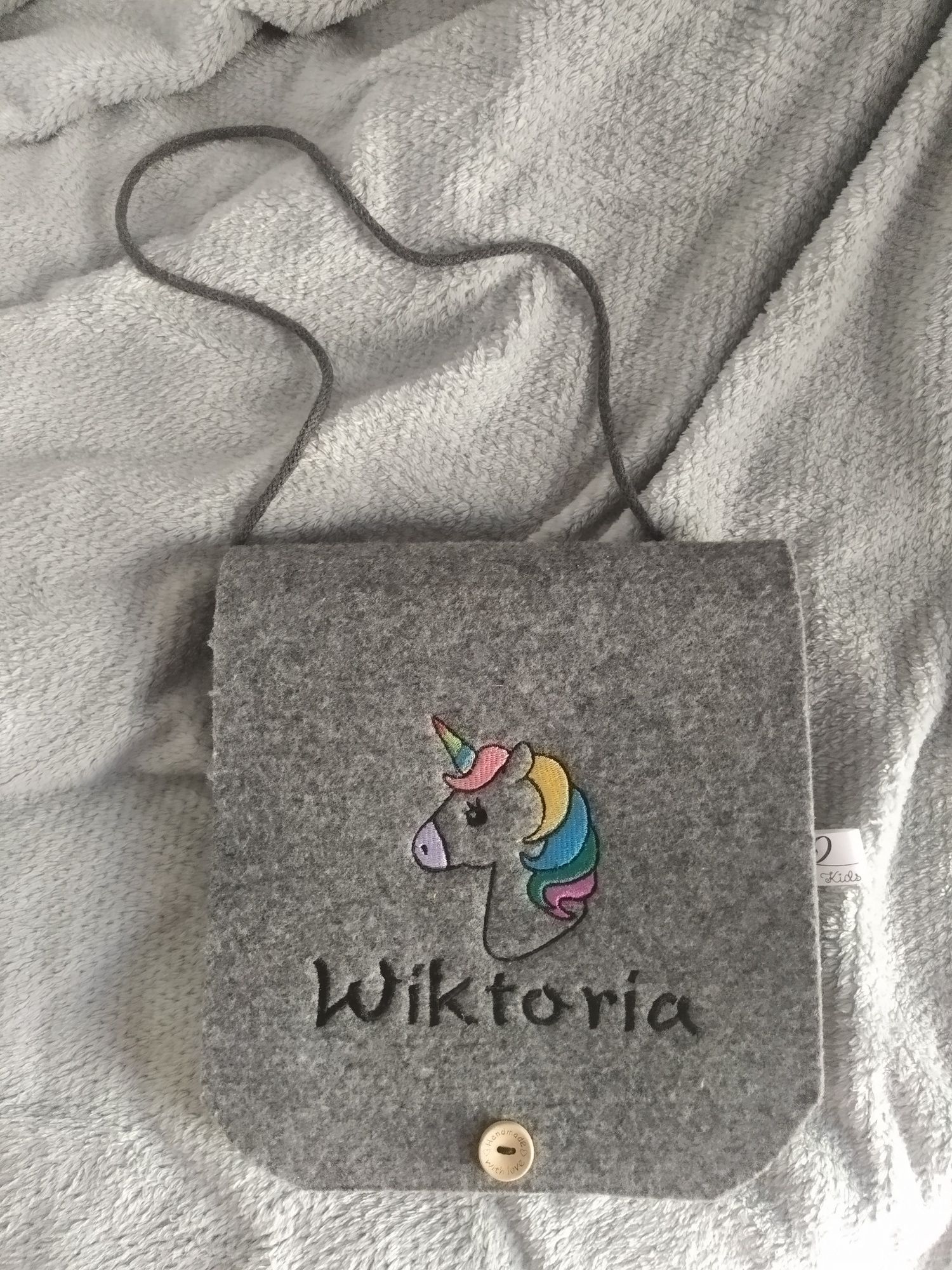 Torebka z filcu Wiktoria unicorn jednorożec