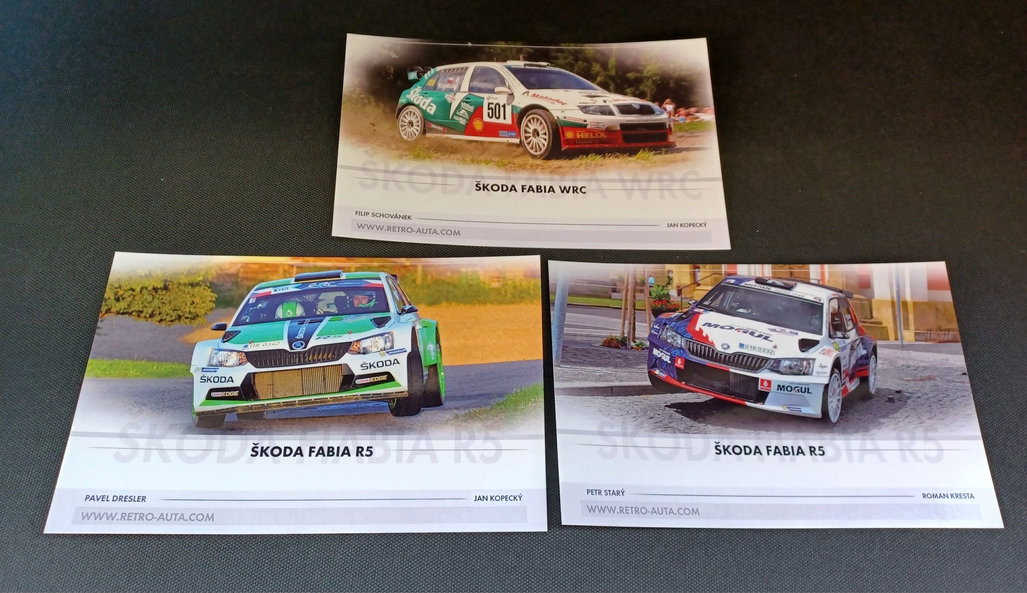 Kartki pocztówki rajdowe Skoda Motorsport WRC Rally Rajdy