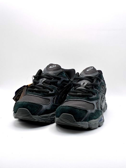 Кросівки зимні чоловічі термо асікс чорні замшеві фліс гортекс asics